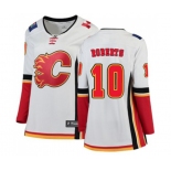 Women Calgary Flames #10 Gary Roberts Authentic White Away Fanatics Branded Breakaway Hockey Jersey