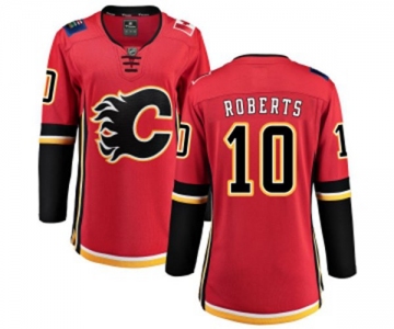 Women Calgary Flames #10 Gary Roberts Fanatics Branded Red Home Breakaway Hockey Jersey