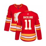 Women Calgary Flames #11 Mikael Backlund Authentic Red Alternate Hockey Jersey