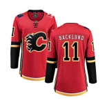 Women Calgary Flames #11 Mikael Backlund Fanatics Branded Red Home Breakaway Hockey Jersey