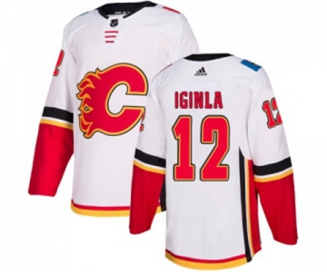 Women Calgary Flames #12 Jarome Iginla Authentic White Away Hockey Jersey