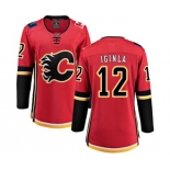 Women Calgary Flames #12 Jarome Iginla Fanatics Branded Red Home Breakaway Hockey Jersey