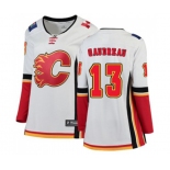 Women Calgary Flames #13 Johnny Gaudreau Authentic White Away Fanatics Branded Breakaway Hockey Jersey