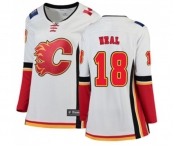 Women Calgary Flames #18 James Neal Authentic White Away Fanatics Branded Breakaway Hockey Jersey