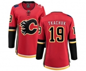 Women Calgary Flames #19 Matthew Tkachuk Fanatics Branded Red Home Breakaway Hockey Jersey