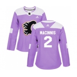 Women Calgary Flames #2 Al MacInnis Authentic Purple Fights Cancer Practice Hockey Jersey