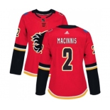 Women Calgary Flames #2 Al MacInnis Authentic Red Home Hockey Jersey