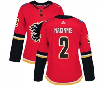 Women Calgary Flames #2 Al MacInnis Authentic Red Home Hockey Jersey