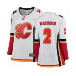 Women Calgary Flames #2 Al MacInnis Authentic White Away Fanatics Branded Breakaway Hockey Jersey