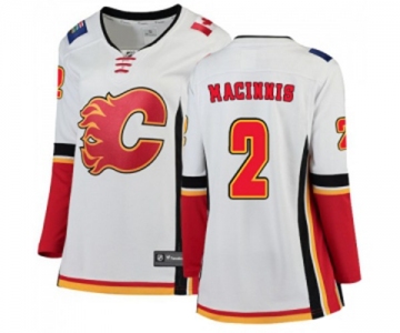 Women Calgary Flames #2 Al MacInnis Authentic White Away Fanatics Branded Breakaway Hockey Jersey