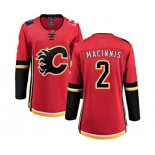 Women Calgary Flames #2 Al MacInnis Fanatics Branded Red Home Breakaway Hockey Jersey