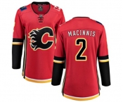 Women Calgary Flames #2 Al MacInnis Fanatics Branded Red Home Breakaway Hockey Jersey