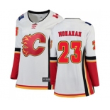 Women Calgary Flames #23 Sean Monahan Authentic White Away Fanatics Branded Breakaway Hockey Jersey