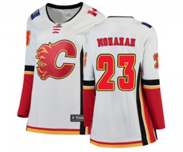 Women Calgary Flames #23 Sean Monahan Authentic White Away Fanatics Branded Breakaway Hockey Jersey