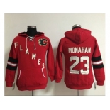 Women Calgary Flames #23 Sean Monahan Red Old Time Heidi NHL Hoodie