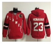 Women Calgary Flames #23 Sean Monahan Red Old Time Heidi NHL Hoodie