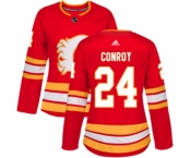 Women Calgary Flames #24 Craig Conroy Authentic Red Alternate Hockey Jersey