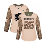 Women Calgary Flames #25 Joe Nieuwendyk Authentic Camo Veterans Day Practice Hockey Jersey