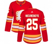 Women Calgary Flames #25 Joe Nieuwendyk Authentic Red Alternate Hockey Jersey