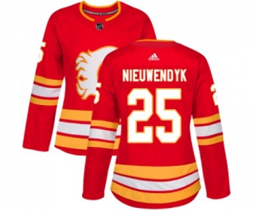 Women Calgary Flames #25 Joe Nieuwendyk Authentic Red Alternate Hockey Jersey