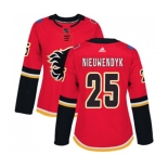 Women Calgary Flames #25 Joe Nieuwendyk Authentic Red Home Hockey Jersey