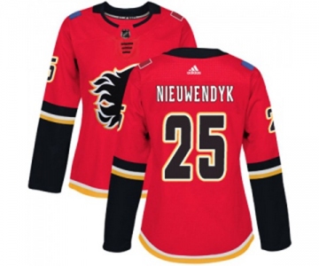 Women Calgary Flames #25 Joe Nieuwendyk Authentic Red Home Hockey Jersey