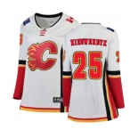 Women Calgary Flames #25 Joe Nieuwendyk Authentic White Away Fanatics Branded Breakaway Hockey Jersey