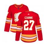 Women Calgary Flames #27 Austin Czarnik Authentic Red Alternate Hockey Jersey