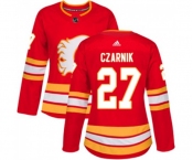 Women Calgary Flames #27 Austin Czarnik Authentic Red Alternate Hockey Jersey