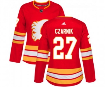 Women Calgary Flames #27 Austin Czarnik Authentic Red Alternate Hockey Jersey