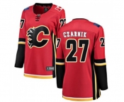 Women Calgary Flames #27 Austin Czarnik Authentic Red Home Fanatics Branded Breakaway Hockey Jersey