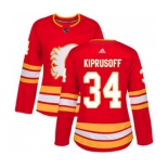 Women Calgary Flames #34 Miikka Kiprusoff Authentic Red Alternate Hockey Jersey