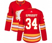 Women Calgary Flames #34 Miikka Kiprusoff Authentic Red Alternate Hockey Jersey