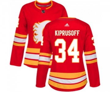 Women Calgary Flames #34 Miikka Kiprusoff Authentic Red Alternate Hockey Jersey