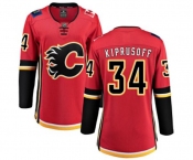 Women Calgary Flames #34 Miikka Kiprusoff Fanatics Branded Red Home Breakaway Hockey Jersey