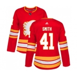 Women Calgary Flames #41 Mike Smith Authentic Red Alternate Hockey Jersey