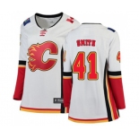 Women Calgary Flames #41 Mike Smith Authentic White Away Fanatics Branded Breakaway Hockey Jersey