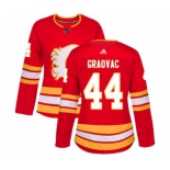 Women Calgary Flames #44 Tyler Graovac Authentic Red Alternate Hockey Jersey