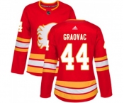 Women Calgary Flames #44 Tyler Graovac Authentic Red Alternate Hockey Jersey