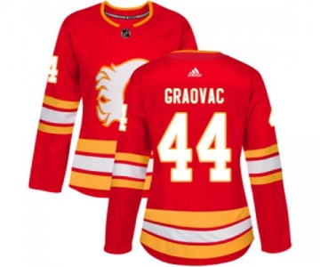 Women Calgary Flames #44 Tyler Graovac Authentic Red Alternate Hockey Jersey