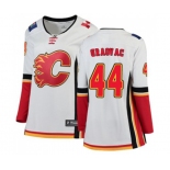 Women Calgary Flames #44 Tyler Graovac Authentic White Away Fanatics Branded Breakaway Hockey Jersey