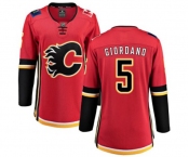 Women Calgary Flames #5 Mark Giordano Fanatics Branded Red Home Breakaway Hockey Jersey