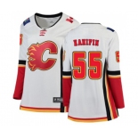 Women Calgary Flames #55 Noah Hanifin Authentic White Away Fanatics Branded Breakaway Hockey Jersey