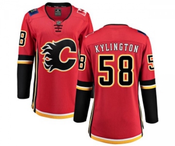 Women Calgary Flames #58 Oliver Kylington Fanatics Branded Red Home Breakaway Hockey Jersey