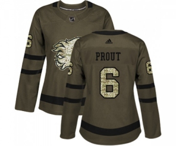 Women Calgary Flames #6 Dalton Prout Authentic Green Salute to Service Hockey Jersey