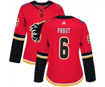 Women Calgary Flames #6 Dalton Prout Authentic Red Home Hockey Jersey