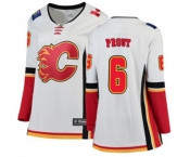 Women Calgary Flames #6 Dalton Prout Authentic White Away Fanatics Branded Breakaway Hockey Jersey