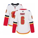 Women Calgary Flames #6 Dalton Prout Authentic White Away Hockey Jersey