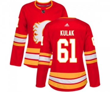 Women Calgary Flames #61 Brett Kulak Authentic Red Alternate Hockey Jersey