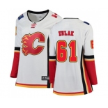 Women Calgary Flames #61 Brett Kulak Authentic White Away Fanatics Branded Breakaway Hockey Jersey